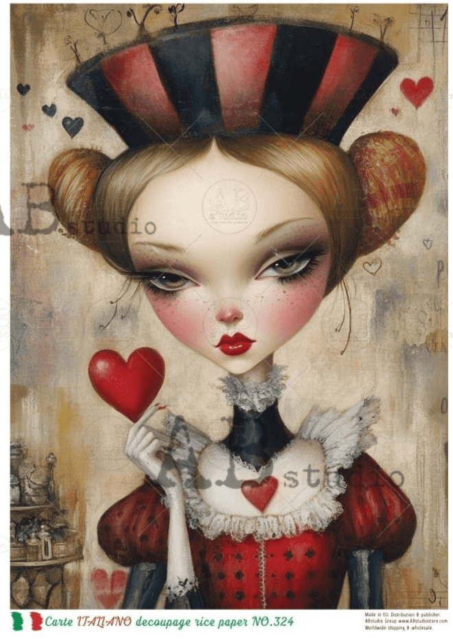 A4 Decoupage The Queen Carte Italiano 324 - Decoupage Central
