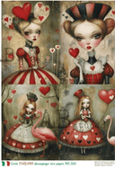 A4 Decoupage The Queen QUAD Carte Italiano 326 - Decoupage Central
