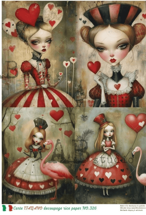 A4 Decoupage The Queen QUAD Carte Italiano 326 - Decoupage Central