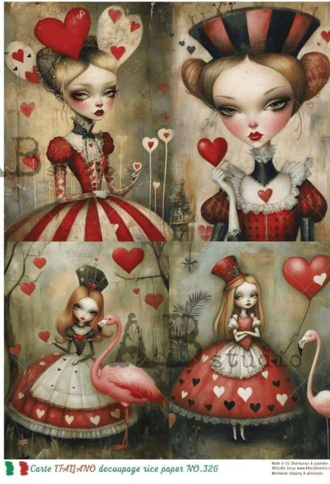 A4 Decoupage The Queen QUAD Carte Italiano 326 - Decoupage Central