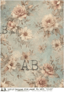 A4 Delicate Flower Wallpaper Rice Paper Background AB Studios 6390 - Decoupage Central