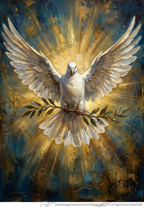 A4 Dove of Peace Rice Paper DC909 - Decoupage Central