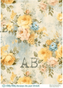 A4 Dramatic Yellow Rose Background Milky ID312 - Decoupage Central