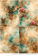 A4 Dreamy Backgrounds Quad Rice Paper DC506 - Decoupage Central