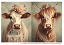 A4 Dressed Up Cows Decoupage Rice Paper DC282 - Decoupage Central