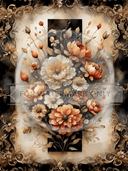 A4 Easter Floral in Peach Rice Paper DC608 - Decoupage Central