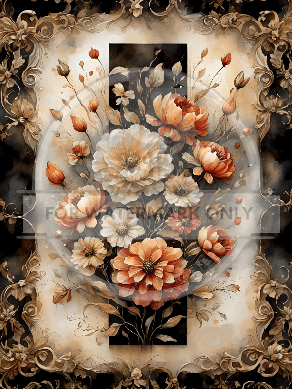 A4 Easter Floral in Peach Rice Paper DC608 - Decoupage Central