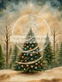 A4 Enchanted Evergreen Rice Paper DC800 - Decoupage Central