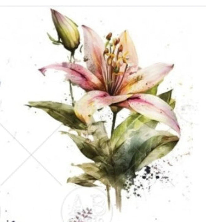 A4 Exotic Floral Rice Paper, 1778 AB Studios - Decoupage Central