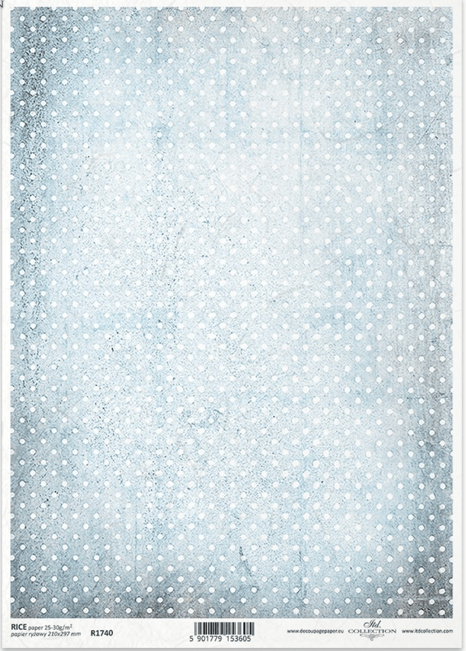 A4 Faded Blue Polka Dot Background Decoupage Paper R1740 - Decoupage Central