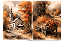A4 Fall in Kentucky Rice Paper DC403 - Decoupage Central