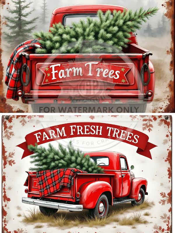 A4 Farm Fresh Truck Rice Paper DC812 - Decoupage Central