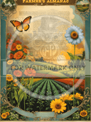 A4 Farmers Almanac Bright Edition Rice Paper DC724 - Decoupage Central