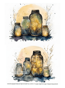 A4 Fireflies in Jars Duo Decoupage Rice Paper DC225 - Decoupage Central