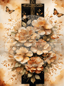 A4 Flower Cross with Butterflies Rice Paper DC606 - Decoupage Central