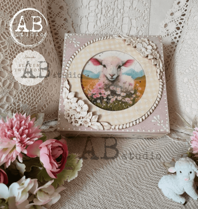 A4 Flower Sheep Milky Valley ID207 - Decoupage Central