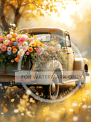 A4 Flower Truck Rice Paper DC696 - Decoupage Central