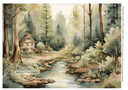A4 Forest Cabin Decoupage Rice Paper DC256 - Decoupage Central
