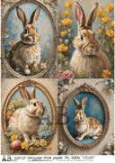 A4 Framed Bunny Quad AB Studios 6326 - Decoupage Central
