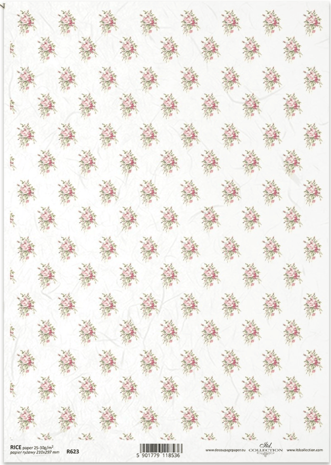 A4 French Country Background Decoupage Paper R0623 - Decoupage Central