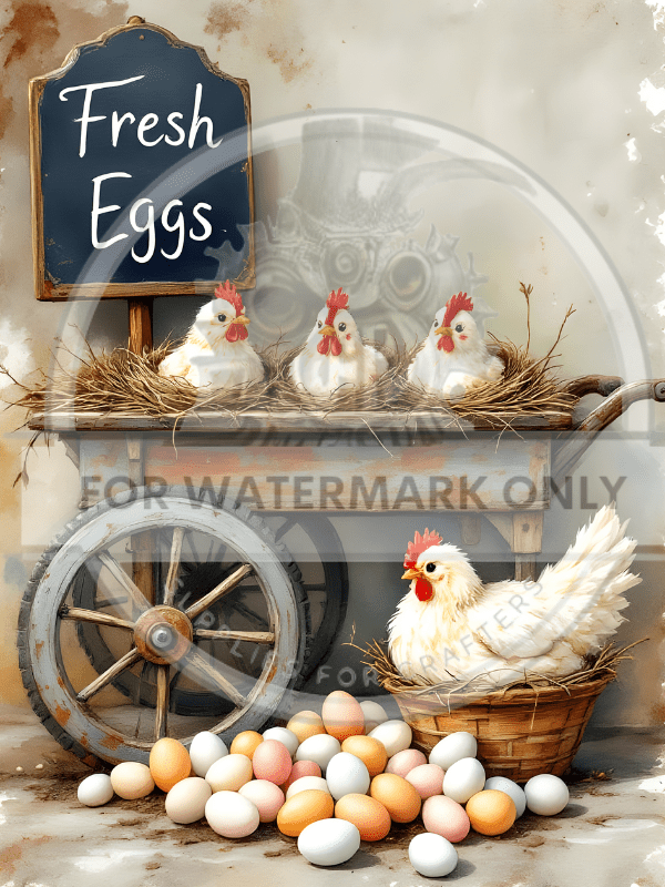 A4 Fresh Eggs Rice Paper DC722 - Decoupage Central