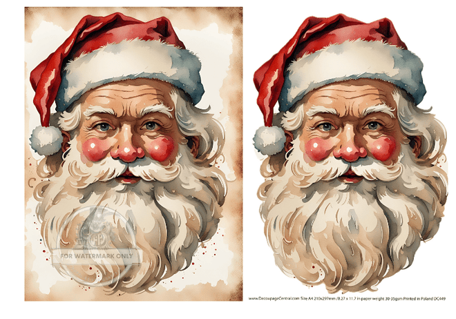 A4 Front Door Santa Duo DC449 - Decoupage Central