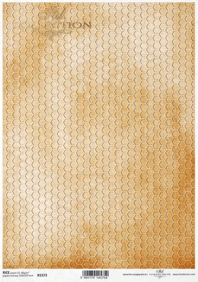 A4 Golden Honeycomb Background From ITD R1573 - Decoupage Central