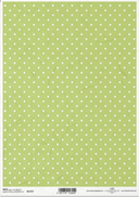 A4 Green Polka Dot Background Decoupage Paper R1727 - Decoupage Central