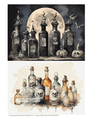 A4 Halloween Bottle Duo Rice Paper DC389 - Decoupage Central