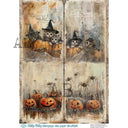 A4 Halloween Mischief Quad Milky Valley Rice Paper ID 1262 - Decoupage Central