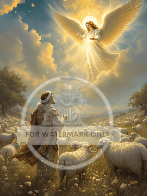 A4 Heavenly Herald Angelic Rice Paper DC829 - Decoupage Central