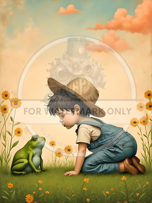 A4 Hello Mr Frog Rice Paper DC637 - Decoupage Central