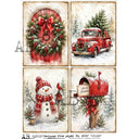 A4 Holiday Homestead AB Studios Rice Paper 8047 - Decoupage Central