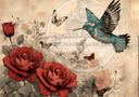 A4 Hummingbird Rice Paper DC538 - Decoupage Central