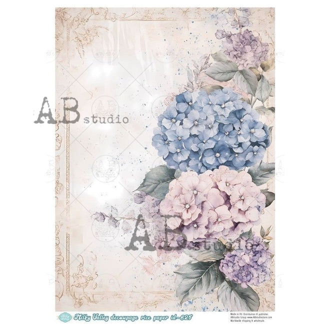 A4 Hydrangea Elegance Milky Valley ID625 - Decoupage Central