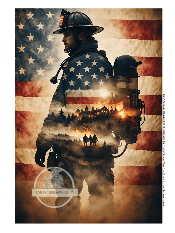 A4 Into The Fire Rice Paper DC478 - Decoupage Central