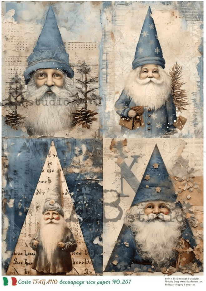 A4 Italian Santa Carte Italiano 207 - Decoupage Central