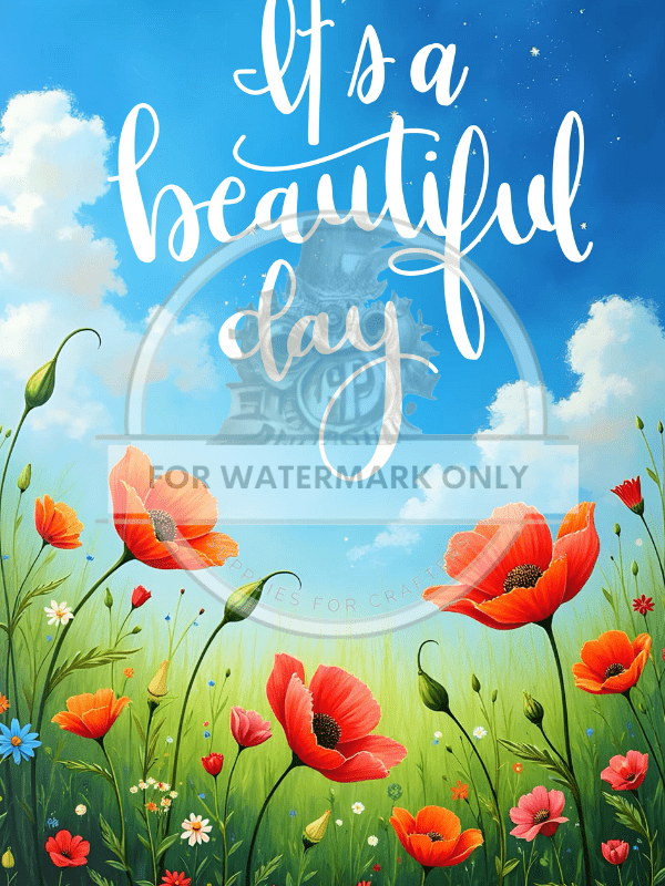 A4 Its a Beautiful Day Rice Paper DC663 - Decoupage Central