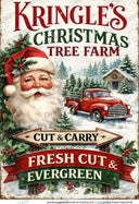 A4 Kringle’s Christmas Tree Farm Rice Paper DC985 - Decoupage Central