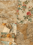 A4 Lace and Floral Quad AB 2231 - Decoupage Central