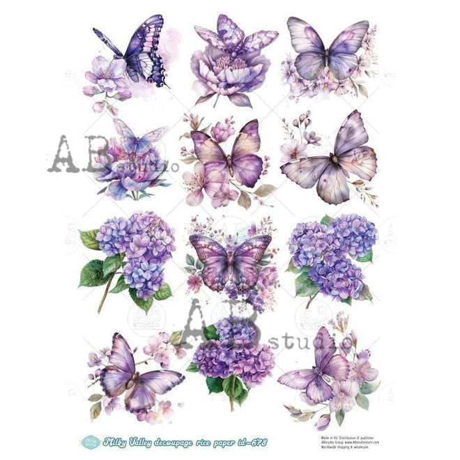 A4 Lavendar Wings Multi Milky Valley ID678 - Decoupage Central