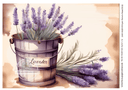 A4 Lavender Bucket Rice Paper DC185 - Decoupage Central