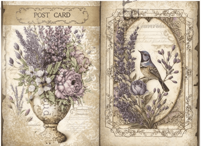 A4 Lavender Duo AB Studios ID69 - Decoupage Central