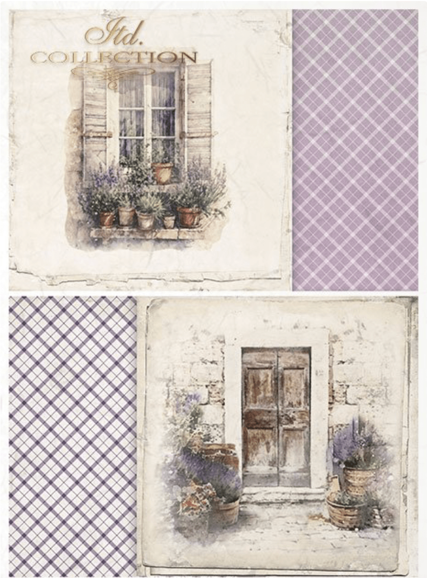 A4 Lavender Windows , ITD Rice Paper R2239 – Decoupage Central