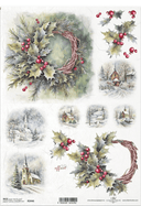 A4 Little Scenes of Christmas Multi Decoupage Paper R2446 - Decoupage Central