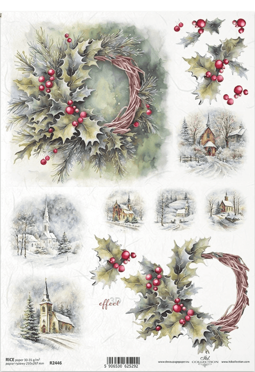 A4 Little Scenes of Christmas Multi Decoupage Paper R2446 - Decoupage Central