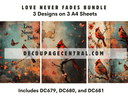 A4 Love Never Fades Bundle: 3 sheets in one click! - Decoupage Central