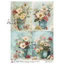 A4 LPP 452 Blue Cottage Buckets Rice Paper - Decoupage Central