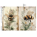 A4 LPP 515 Botanical Bumble Study Rice Paper - Decoupage Central