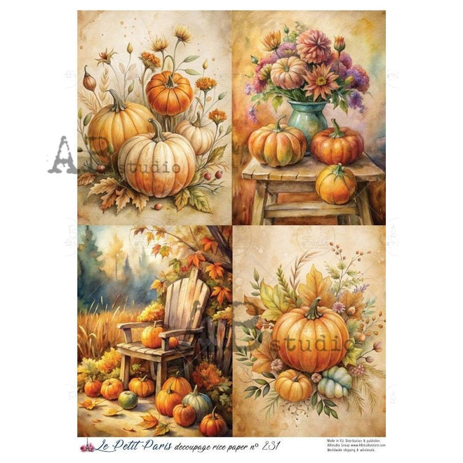 A4 LPP Autumn Charm Quartet Le Petit Paris 231 - Decoupage Central